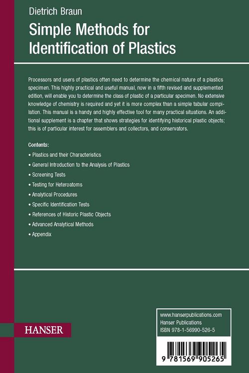 Produktbild: Simple Methods for Identification of Plastics