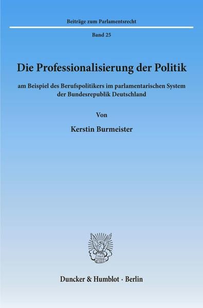 Produktbild: Die Professionalisierung der Politik