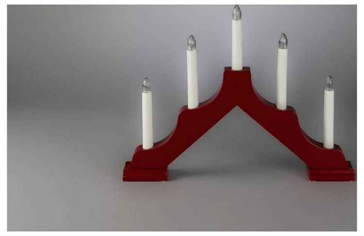 Produktbild: Konstsmide 2133-510 Holzleuchter Wei&szlig; LED Rot