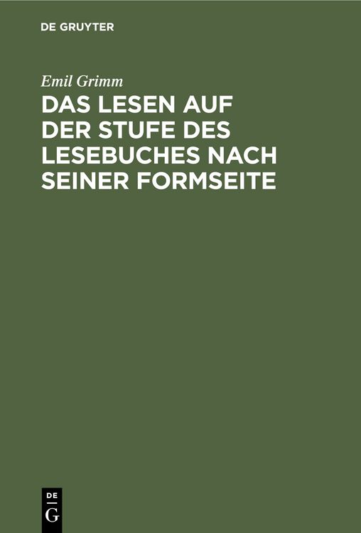 Produktbild: Das Lesen auf der Stufe des Lesebuches nach seiner Formseite