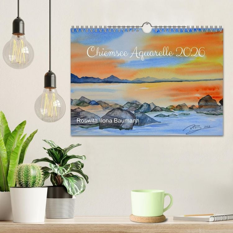 Produktbild: Chiemsee Aquarelle (Wandkalender 2026 DIN A4 quer), CALVENDO Monatskalender