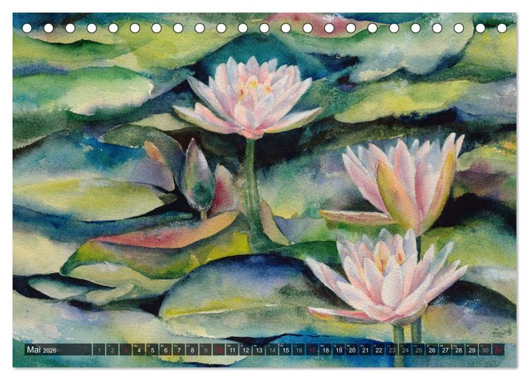 Produktbild: Garten Aquarelle (Tischkalender 2026 DIN A5 quer), CALVENDO Monatskalender