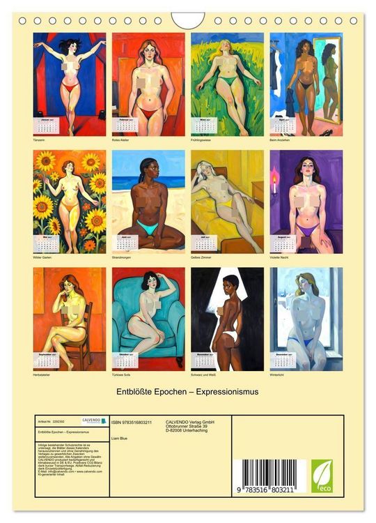 Produktbild: Entbl&ouml;&szlig;te Epochen &ndash; Expressionismus (Wandkalender 2027 DIN A4 hoch), CALVENDO Monatskalender