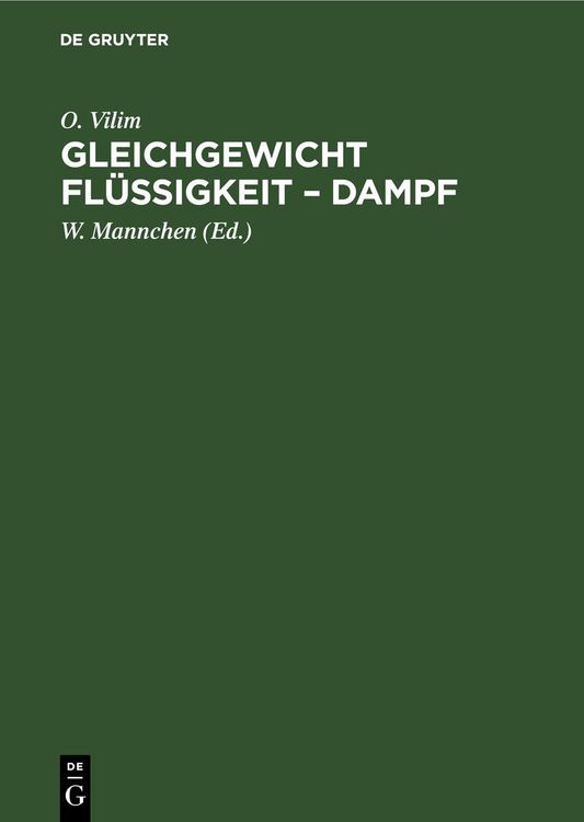 Produktbild: Gleichgewicht Fl&uuml;ssigkeit &ndash; Dampf