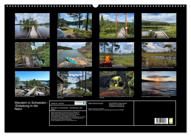 Produktbild: Wandern in Schweden - Einladung in die Natur (Wandkalender 2026 DIN A2 quer), CALVENDO Monatskalender