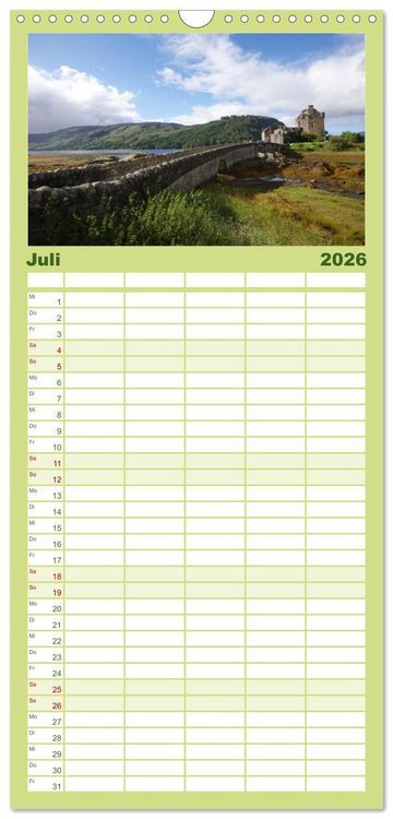 Produktbild: Familienplaner 2026 - Naturschauspiel Irland mit 5 Spalten (Wandkalender, 21 x 45 cm) CALVENDO