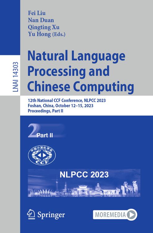 Produktbild: Natural Language Processing and Chinese Computing