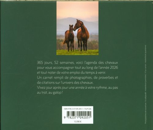 Produktbild: Agenda des chevaux 2026 : 16 mois, septembre 2025-d&eacute;cembre 2026