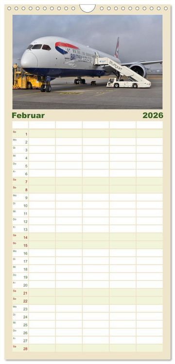 Produktbild: Familienplaner 2026 - Flugzeuge aller Art mit 5 Spalten (Wandkalender, 21 x 45 cm) CALVENDO