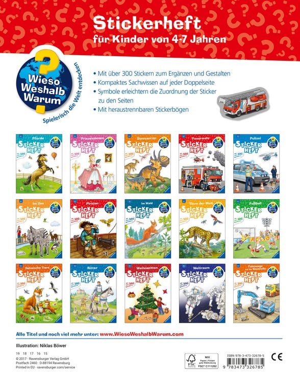Produktbild: Wieso? Weshalb? Warum? Stickerheft: Feuerwehr