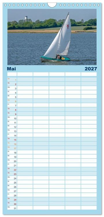 Produktbild: Familienplaner 2027 - Segelboote - Eleganz in Vollendung mit 5 Spalten (Wandkalender, 21 x 45 cm) CALVENDO