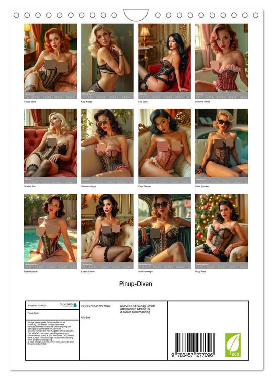 Produktbild: Pinup-Diven (Wandkalender 2026 DIN A4 hoch), CALVENDO Monatskalender