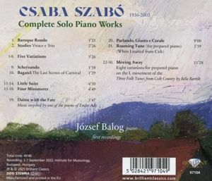 Produktbild: Szabo:Complete Solo Piano Works