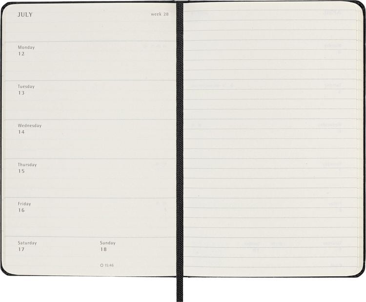 Produktbild: Moleskine 18 Monate Wochen Notizkal 26/27 P/A6, 1W = 1S Geb