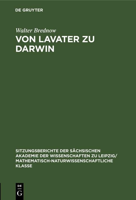 Produktbild: Von Lavater zu Darwin