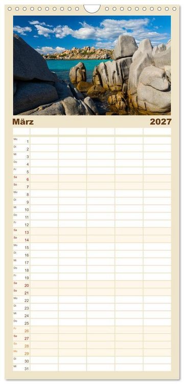 Produktbild: Familienplaner 2027 - Bonifacio. Korsika mit 5 Spalten (Wandkalender, 21 x 45 cm) CALVENDO