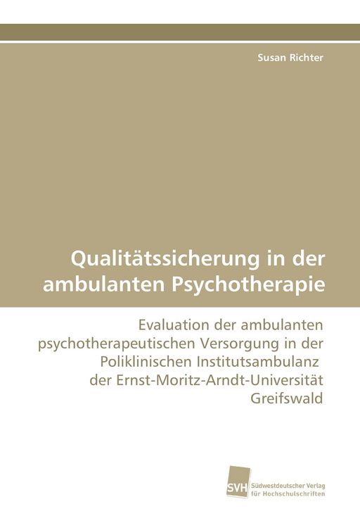 Produktbild: Qualit&auml;tssicherung in der ambulanten Psychotherapie
