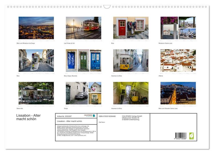 Produktbild: Lissabon - Alter macht sch&ouml;n (Wandkalender 2026 DIN A2 quer), CALVENDO Monatskalender