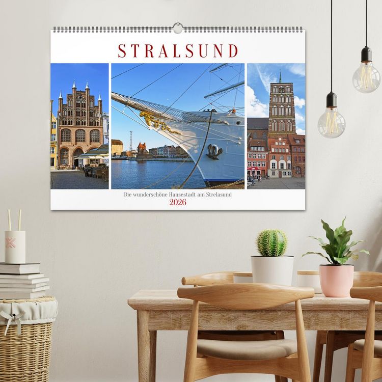 Produktbild: Stralsund, die wundersch&ouml;ne Hansestadt am Strelasund (Wandkalender 2026 DIN A2 quer), CALVENDO Monatskalender