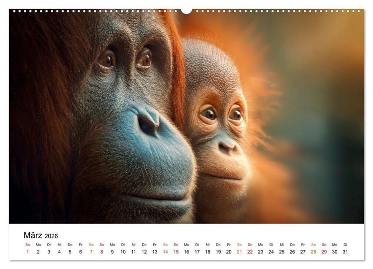 Produktbild: Orang Utans - Leben in den Baumkronen (hochwertiger Premium Wandkalender 2026 DIN A2 quer), Kunstdruck in Hochglanz