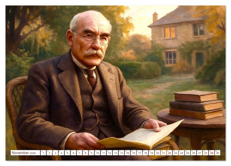 Produktbild: Rudyard Kipling (hochwertiger Premium Wandkalender 2026 DIN A2 quer), Kunstdruck in Hochglanz