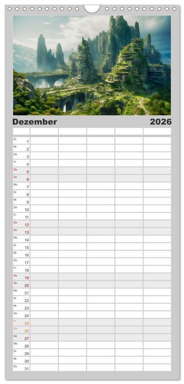 Produktbild: Familienplaner 2026 - Gigapolis mit 5 Spalten (Wandkalender, 21 x 45 cm) CALVENDO