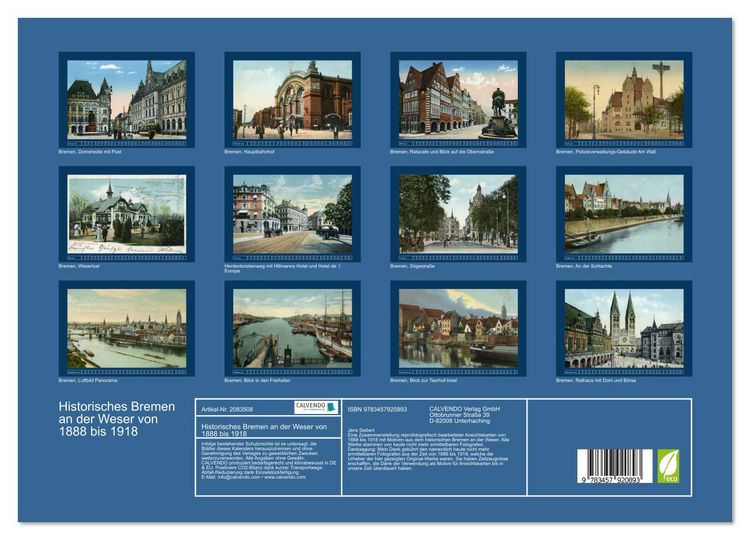 Produktbild: Historisches Bremen an der Weser von 1888 bis 1918 (Wandkalender 2026 DIN A3 quer), CALVENDO Monatskalender