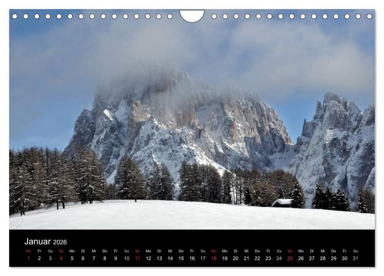 Produktbild: Die Seiser Alm im Winter (Wandkalender 2026 DIN A4 quer), CALVENDO Monatskalender