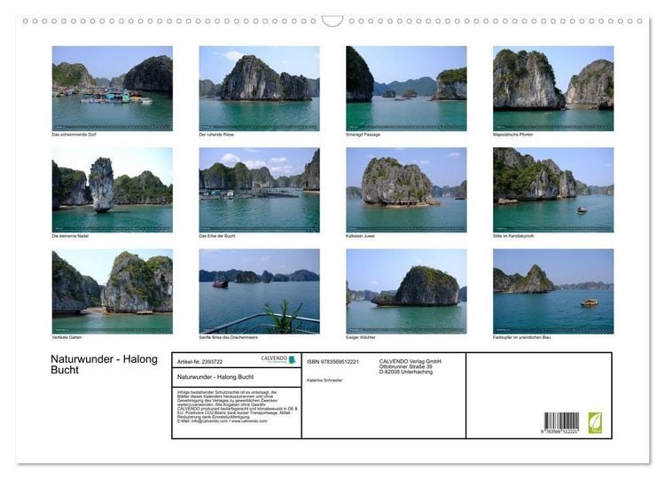 Produktbild: Naturwunder - Halong Bucht (Wandkalender 2027 DIN A2 quer), CALVENDO Monatskalender