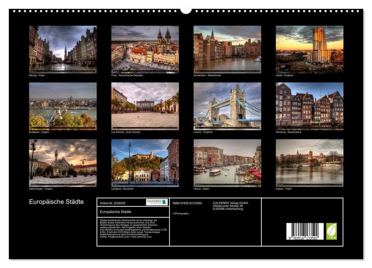 Produktbild: Europ&auml;ische St&auml;dte (hochwertiger Premium Wandkalender 2026 DIN A2 quer), Kunstdruck in Hochglanz