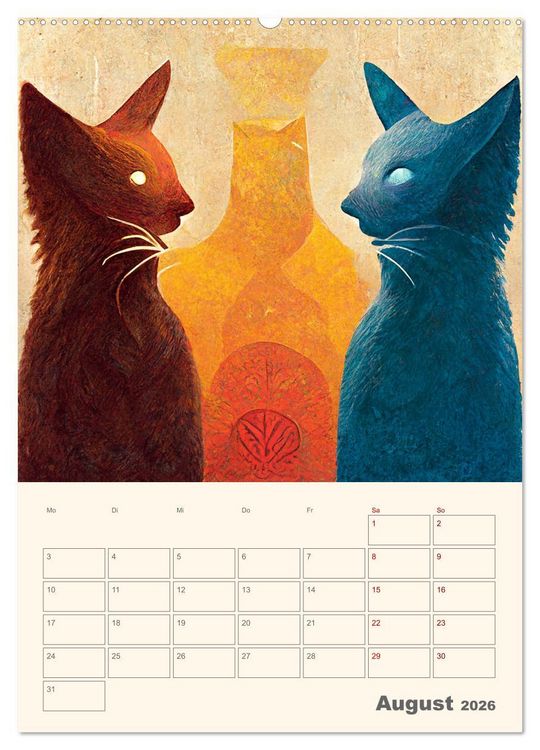 Produktbild: Die 7 Leben einer Katze (hochwertiger Premium Wandkalender 2026 DIN A2 hoch), Kunstdruck in Hochglanz