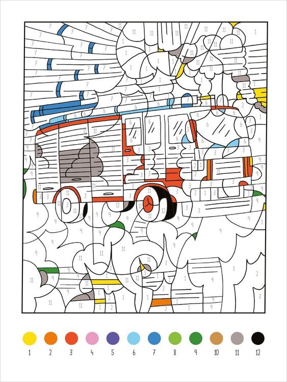 Produktbild: Mein dickes Malen-nach-Zahlen-Buch &ndash; Fahrzeuge