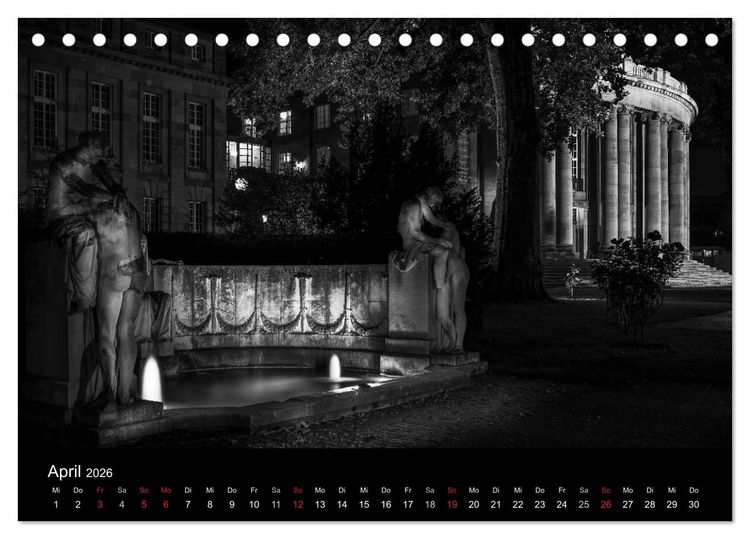 Produktbild: Stuttgart bei Nacht (Tischkalender 2026 DIN A5 quer), CALVENDO Monatskalender