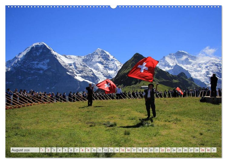 Produktbild: Bergblicke der Schweiz (hochwertiger Premium Wandkalender 2026 DIN A2 quer), Kunstdruck in Hochglanz