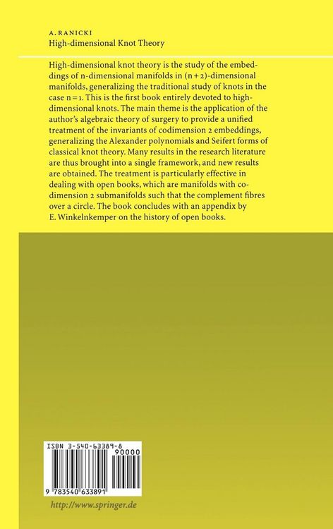 Produktbild: High-dimensional Knot Theory