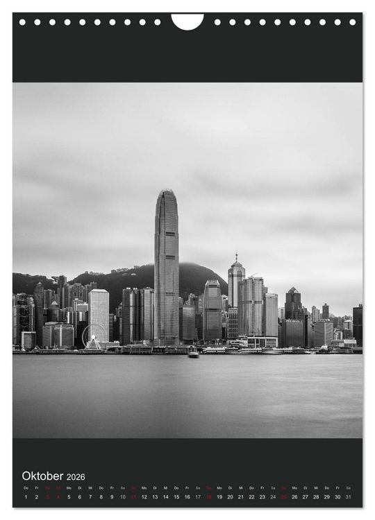 Produktbild: Hongkong schwarzwei&szlig; (Wandkalender 2026 DIN A4 hoch), CALVENDO Monatskalender