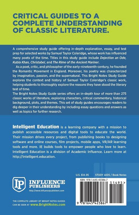 Produktbild: Study Guide to The Rime of the Ancient Mariner and Other Works by Samuel Taylor Coleridge
