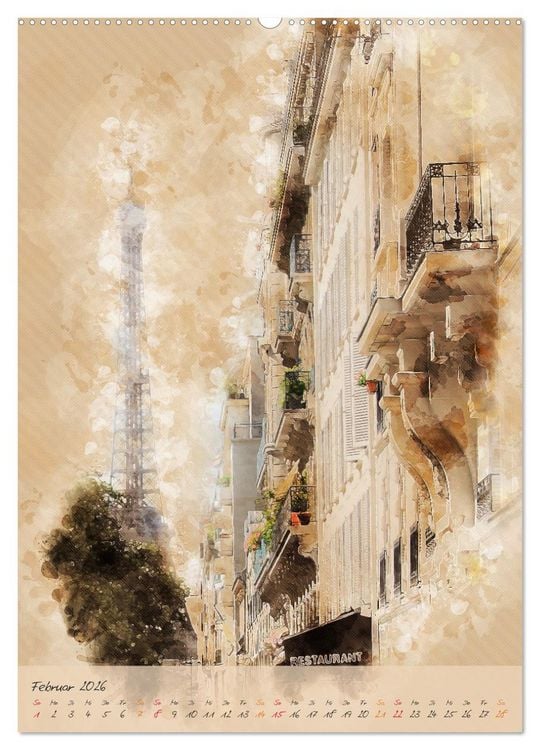 Produktbild: Paris - la Ville de l'amour (hochwertiger Premium Wandkalender 2026 DIN A2 hoch), Kunstdruck in Hochglanz