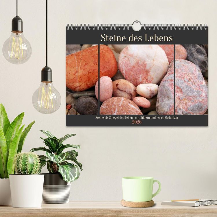 Produktbild: Steine des Lebens. Steine als Spiegel des Lebens mit Bildern und leisen Gedanken (Wandkalender 2026 DIN A4 quer), CALVENDO Monatskalender