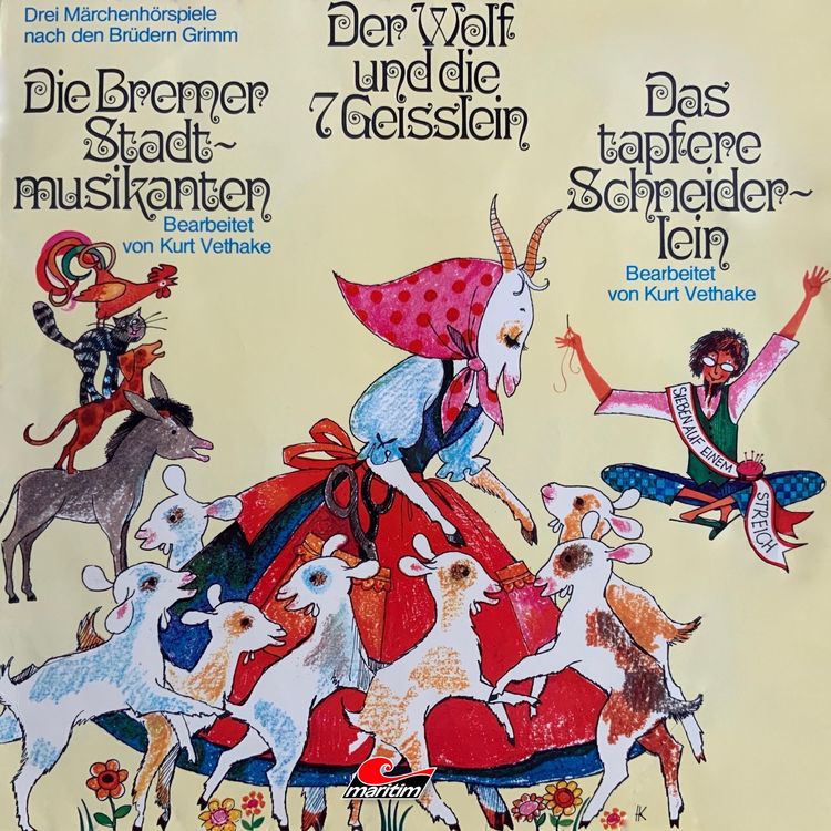 Produktbild: M&auml;rchenh&ouml;rspiele nach den Br&uuml;dern Grimm, Der Wolf und die sieben Gei&szlig;lein, Die Bremer Stadtmusikanten, Das tapfere Schneiderlein