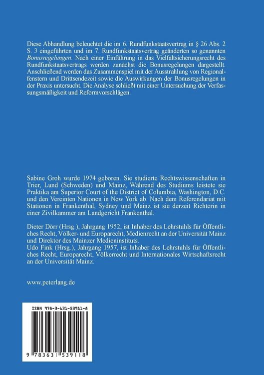 Produktbild: Die Bonusregelungen des &sect;26 Abs. 2 S. 3 des Rundfunkstaatsvertrages