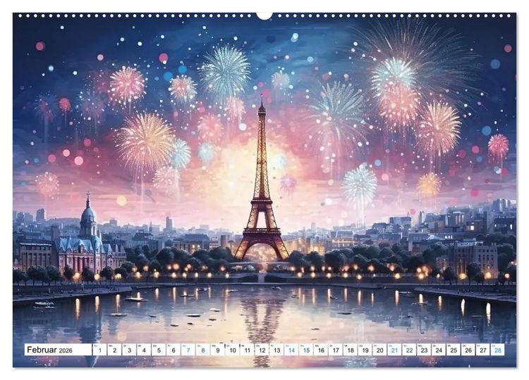 Produktbild: Eiffelturm: Kreativ anders (Wandkalender 2026 DIN A2 quer), CALVENDO Monatskalender