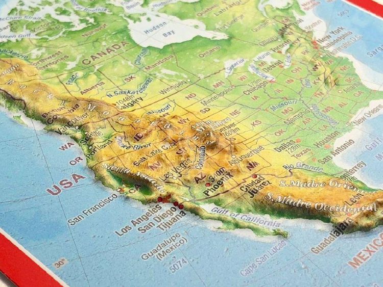 Produktbild: Reliefpostkarte Nordamerika