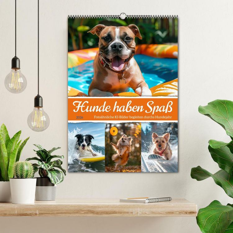 Produktbild: Hunde haben Spa&szlig; (Wandkalender 2026 DIN A2 hoch), CALVENDO Monatskalender
