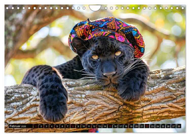 Produktbild: Savannen-Style. Stilvoller Raubkatzen-Chic (Wandkalender 2026 DIN A4 quer), CALVENDO Monatskalender