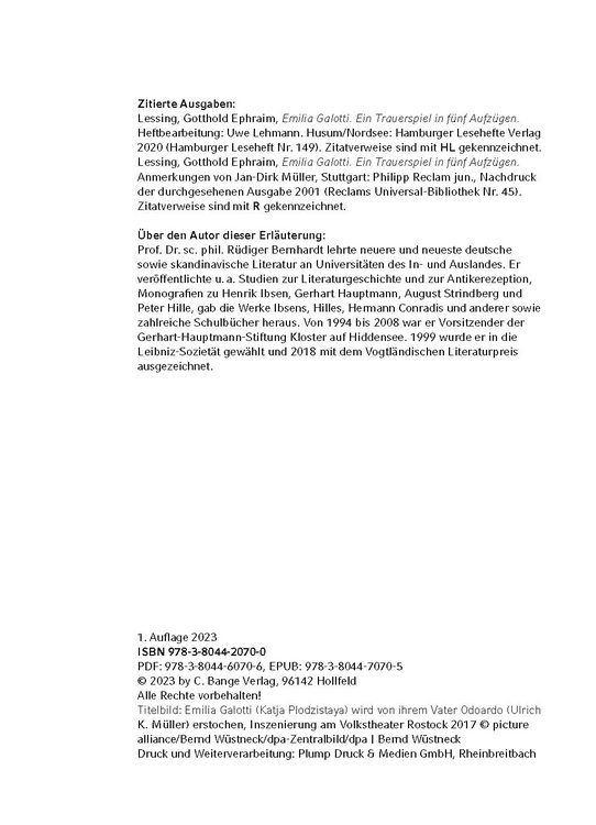 Produktbild: Emilia Galotti von Gotthold Ephraim Lessing