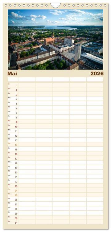 Produktbild: Familienplaner 2026 - &Auml;stehtik von oben mit 5 Spalten (Wandkalender, 21 x 45 cm) CALVENDO