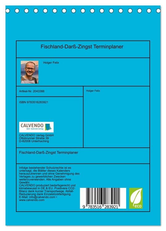 Produktbild: Fischland-Dar&szlig;-Zingst Terminplaner (Tischkalender 2026 DIN A5 hoch), CALVENDO Monatskalender