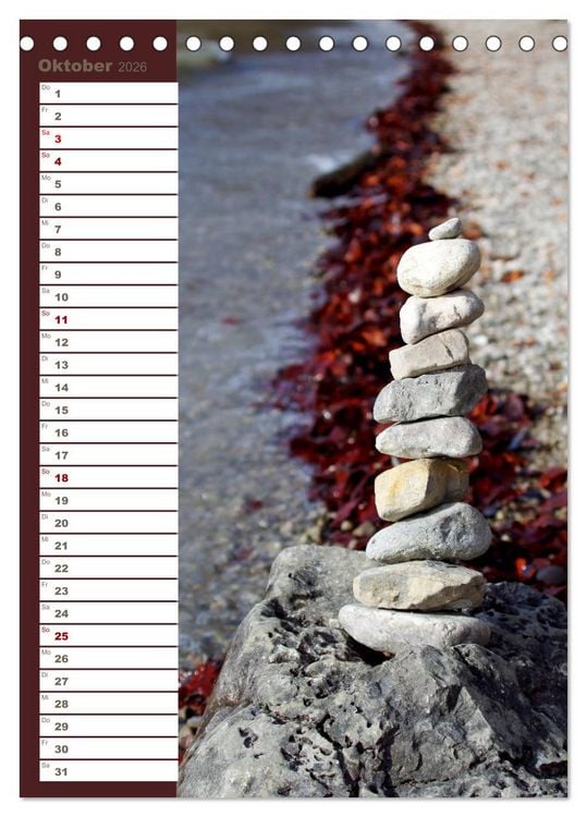 Produktbild: Steinmanderl - Der Steinm&auml;nnchen Geburtstagskalender (Tischkalender 2026 DIN A5 hoch), CALVENDO Monatskalender