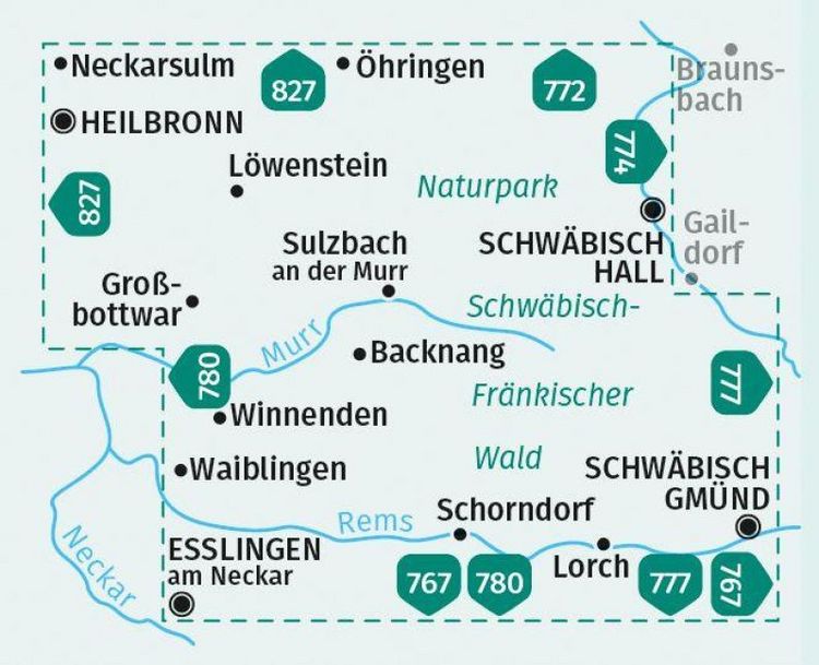 Produktbild: KOMPASS Wanderkarte 773 Naturpark Schw&auml;bisch-Fr&auml;nkischer Wald 1:40.000